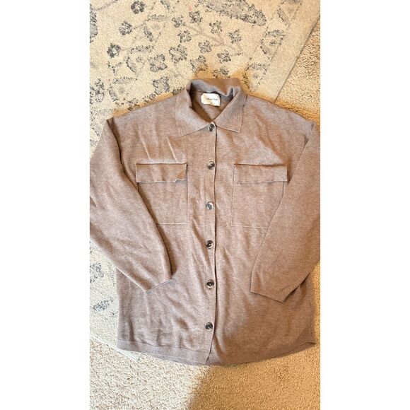 Aritzia Wilfred Free Ronnie Shirt Jacket Heather Oatmeal - Picture 6 of 7
